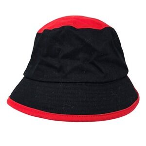 Marvel Logo Bucket Hat Red Black Gray Patchwork Cotton